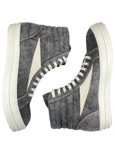 Pre-owned Rick Owens Fw24  Vans Vintage Sneaks High Moleskin Drkshdw Shoes In Gray