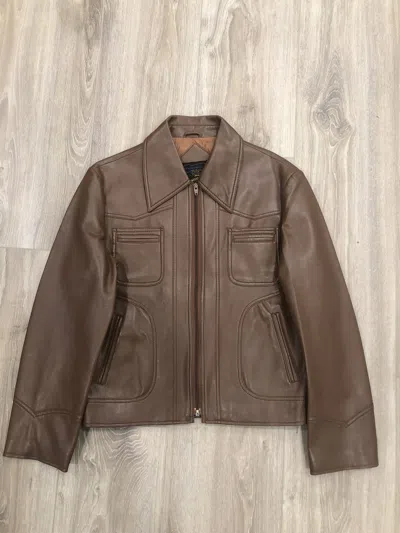 Pre-owned Grailed Rick Owens Style Vintage Brown Leather Jacket