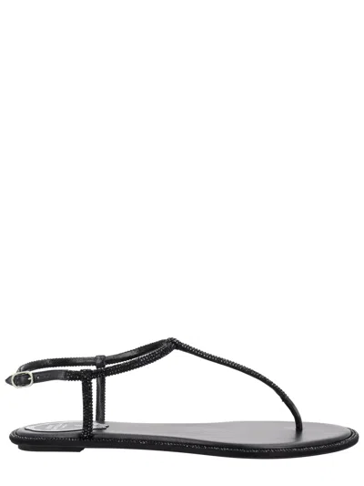 René Caovilla Rene Caovilla Diana Crystal Flat Sandals In Multi