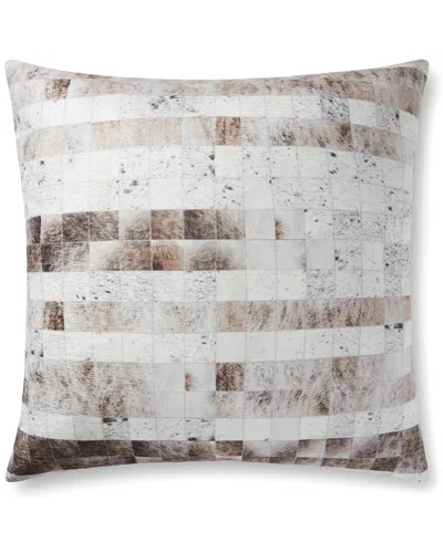 Loloi Woven Chenille Printed Faux Hide Poly-filled Floor Pillow In Gray