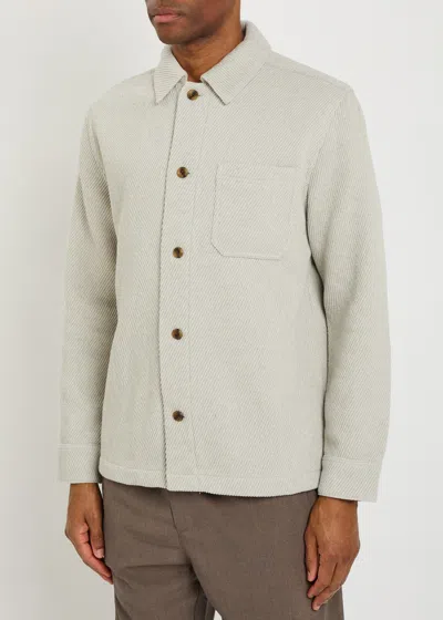 Les Deux Hamilton Textured Twill Overshirt In Gray