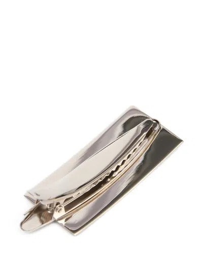Mm6 Maison Margiela Numbers-engraved Hairclip In Silver
