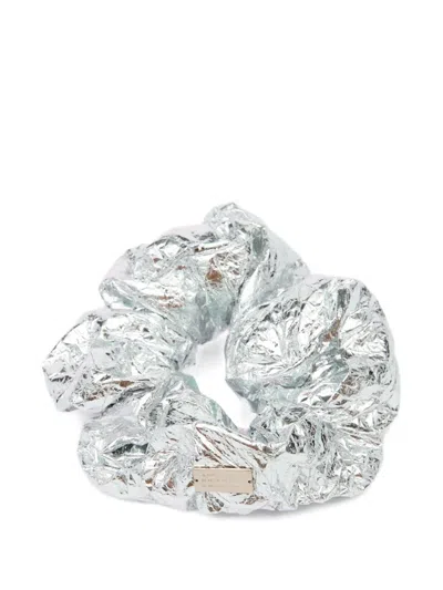 Mm6 Maison Margiela Logo-plaque Metallic Hair Band In White