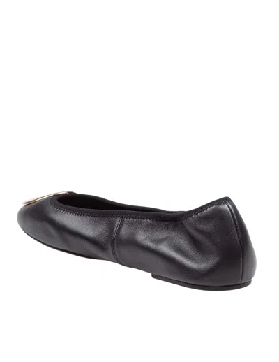Tory Burch Nappa Leather Ballerina Flats In Black