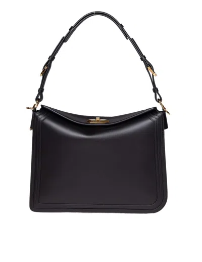 Lanvin Compagnon Asymmetrical Bag In Leather In Red