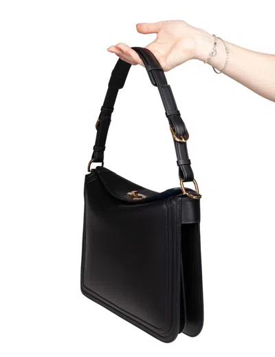 Lanvin Compagnon Asymmetrical Bag In Leather In Red