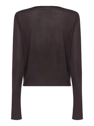 Alberta Ferretti Lace Cardigan In Brown