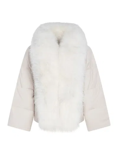 Yves Salomon Down Jacket In White