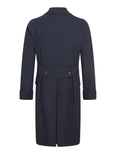 Franzese Collection Double-breasted Coat In Blue
