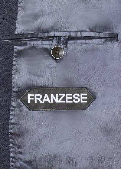 Franzese Collection Double-breasted Coat In Blue