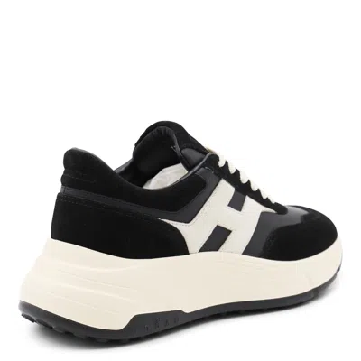 Hogan Black And White Leather Sneakers In Multi
