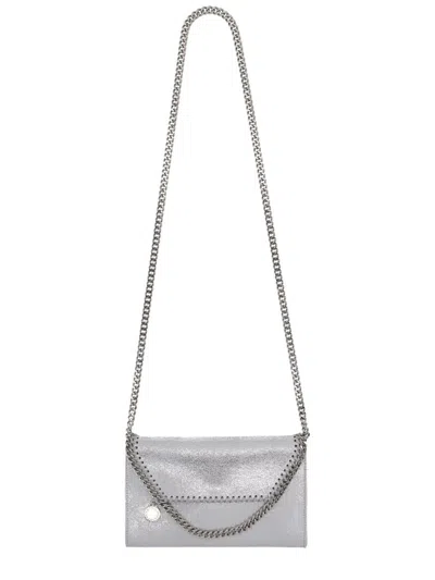 Stella Mccartney Falabella Crossbody Chain Wallet In Silver