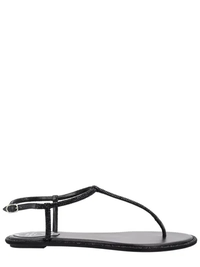 René Caovilla Rene Caovilla Diana Crystal Flat Sandals In Multi