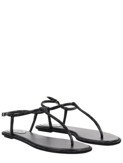 René Caovilla Rene Caovilla Diana Crystal Flat Sandals In Multi