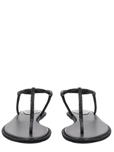 René Caovilla Rene Caovilla Diana Crystal Flat Sandals In Multi