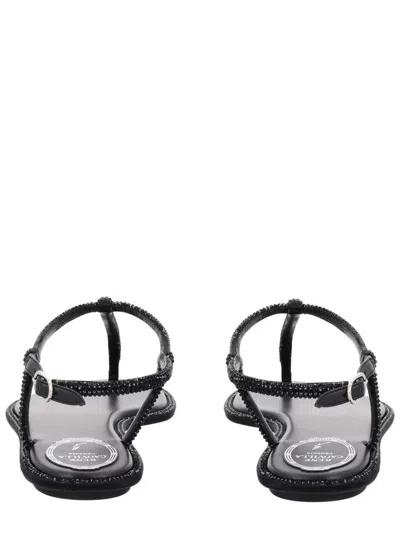 René Caovilla Rene Caovilla Diana Crystal Flat Sandals In Multi