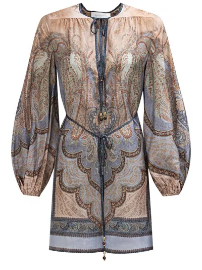 Zimmermann Wanderlust Silk Tunic In Multi