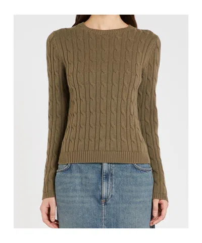 Marella Long-sleeved Crew Neck Sweater In Brown