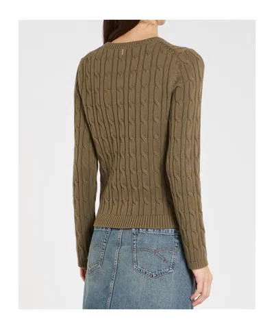 Marella Long-sleeved Crew Neck Sweater In Brown