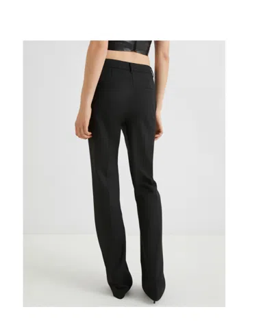 Marella Flared Trousers With Flower-adorned Belt Detail In Black