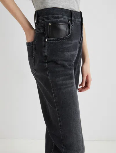 Marella Topstitched Wide-leg Jeans In Black