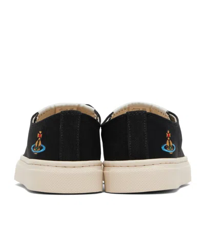 Vivienne Westwood Black Low Top Plimsoll Sneakers In Multi