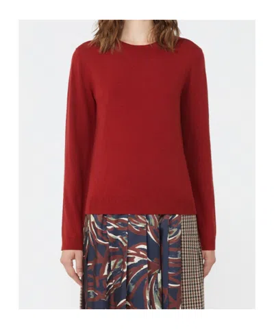 Weekend Max Mara Silk And Wool Yarn Pullover In Red