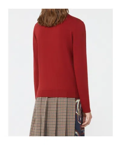 Weekend Max Mara Silk And Wool Yarn Pullover In Red