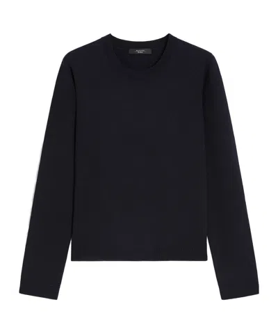 Weekend Max Mara Silk And Wool Yarn Jumper In Blue