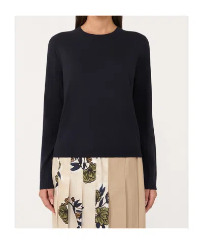 Weekend Max Mara Silk And Wool Yarn Jumper In Blue