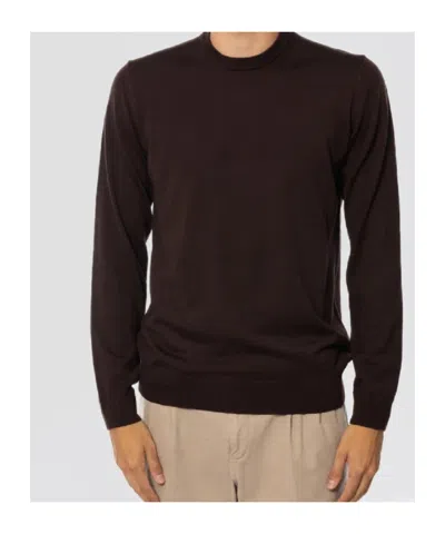 Alpha Studio Long-sleeved Crew Neck Pullover In Purple