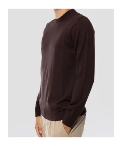 Alpha Studio Long-sleeved Crew Neck Pullover In Purple