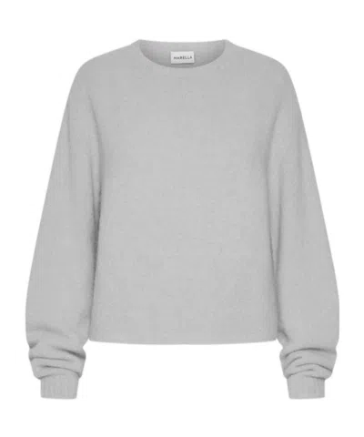 Marella Stretch Alpaca Crew-neck Sweater In Gray