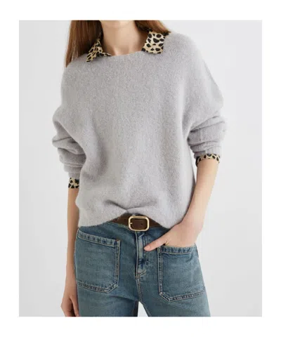 Marella Stretch Alpaca Crew-neck Sweater In Gray