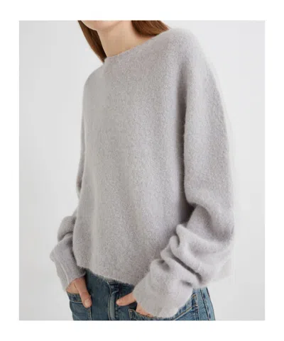 Marella Stretch Alpaca Crew-neck Sweater In Gray