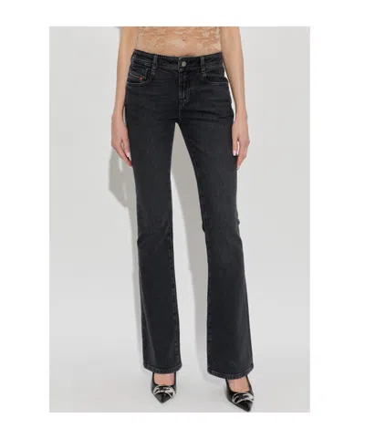 Diesel Blue Bootcut Mid Rise Jeans In Black