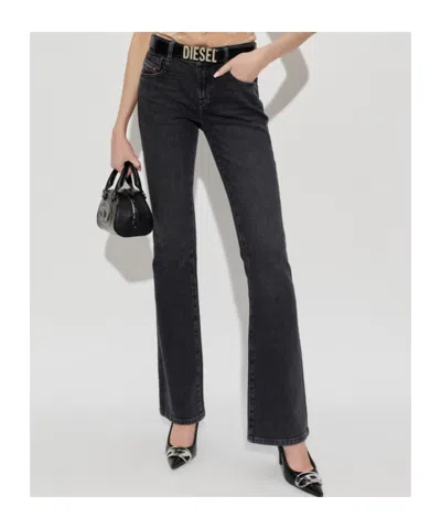 Diesel Blue Bootcut Mid Rise Jeans In Black