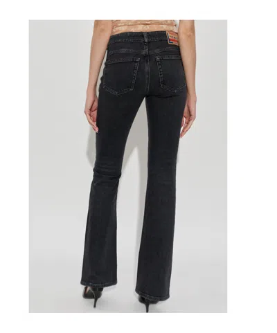 Diesel Blue Bootcut Mid Rise Jeans In Black