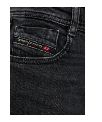 Diesel Blue Bootcut Mid Rise Jeans In Black