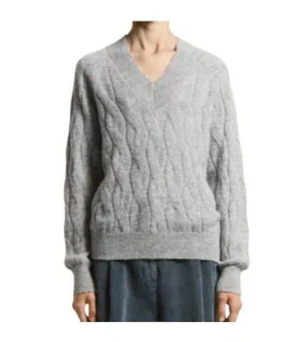 Peserico Alpaca-blend Sequined V-neck Sweater In Gray