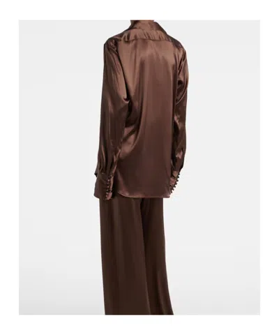 Dries Van Noten Collared Long-sleeved Shirt In Brown