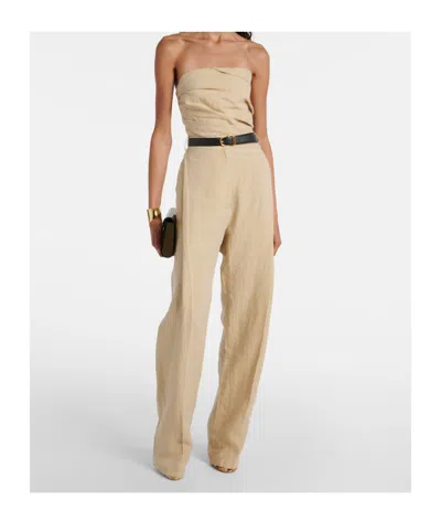 Tove Izel Strapless Linen Top In Brown