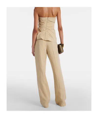 Tove Izel Strapless Linen Top In Brown