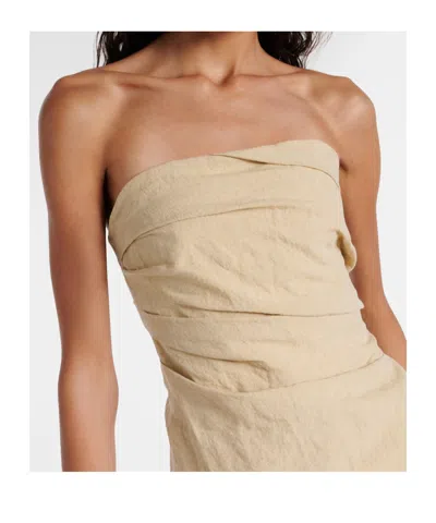 Tove Izel Strapless Linen Top In Brown