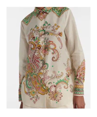 Etro Printed Pattern Shirt In White