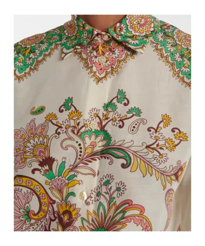 Etro Printed Pattern Shirt In White