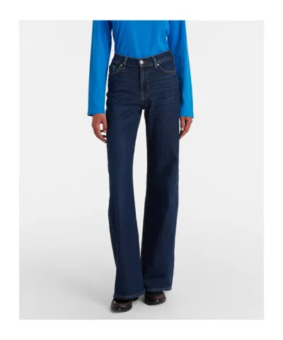 7 For All Mankind Lotta High-rise Wide-leg Jeans In Blue