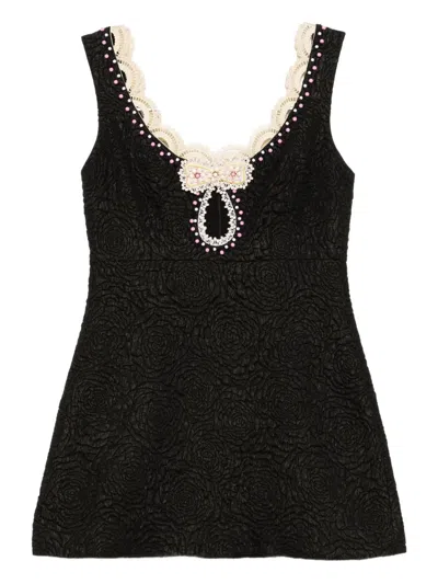 Cynthia Rowley Bead-embellished Dress In Black