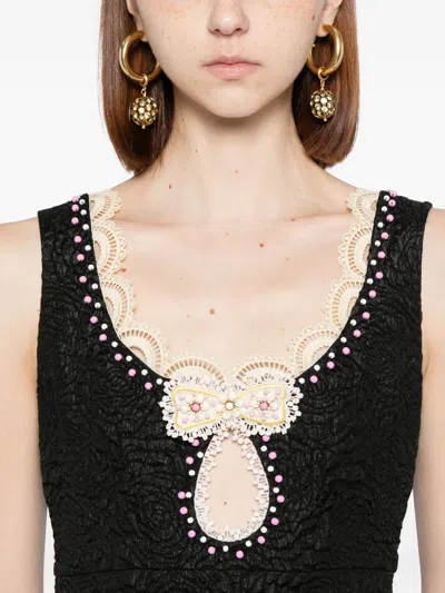 Cynthia Rowley Bead-embellished Dress In Black