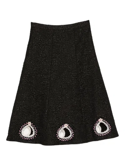 Cynthia Rowley Bead-embellished Skirt In Black